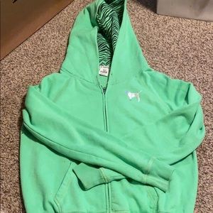 VS Pink small sweater. Small stain? Might wash out